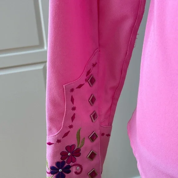 Panhandle Slim Embroidered rhinestones snap front western shirt rodeo barbie S - Picture 12 of 16